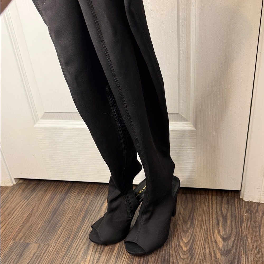 BAMBOO Black Over the Knee Boots